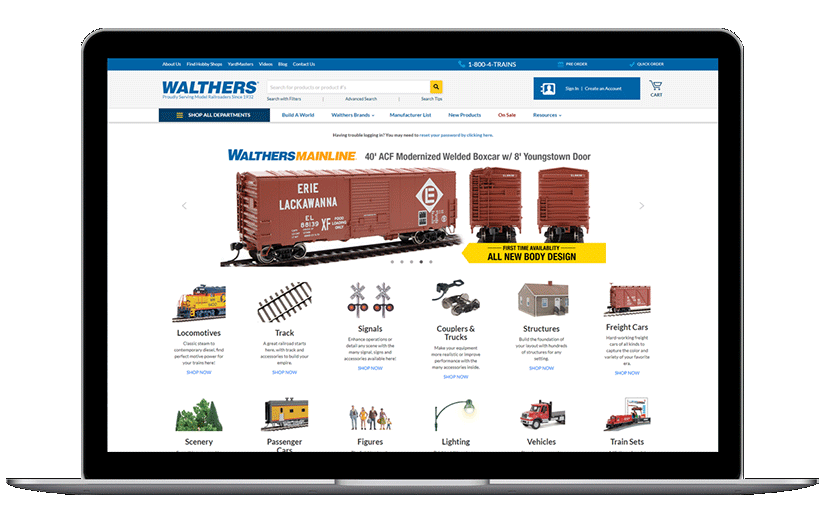 Managed services for North America’s leading distributors of model railroad. screenshot 1