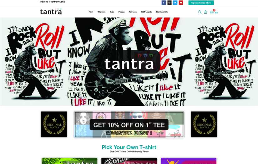 Tantra Tshirts - eCommerce Development & SEO screenshot 1