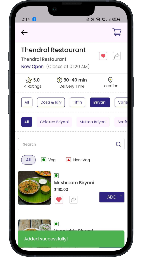 Veetill Multi Vendor Food Delivery Application screenshot 1