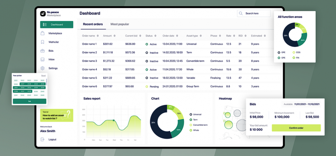Fin.peace – marketplace for managing financial assets screenshot 1