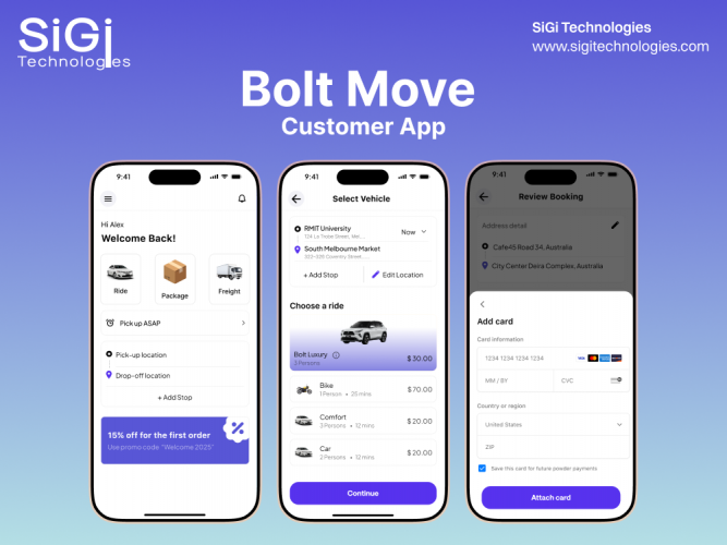Bolt Move - Ride-Hailing & Parcel Delivery (Taxi Booking) Mobile Application screenshot 1