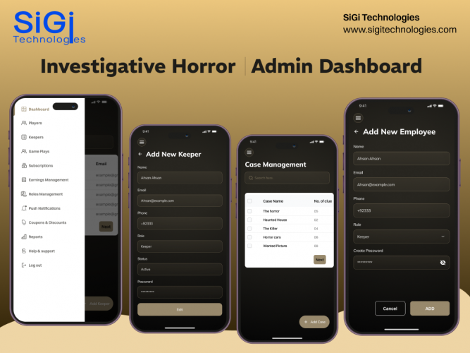 Investigative Mystery Game – Admin Dashboard & Control Panel UI/UX Design screenshot 1