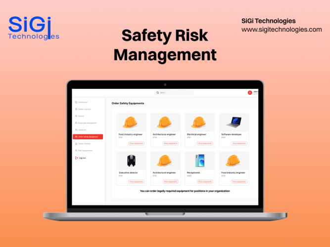 Occupational Safety & Risk Assessment Management Admin Dashboard screenshot 1