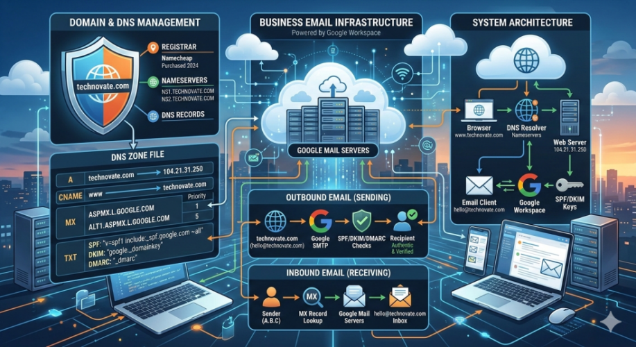 Domain, DNS, and Business Email Infrastructure Configuration screenshot 1