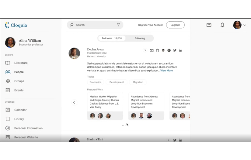 Cloquia - Resercher Marketplace screenshot 1