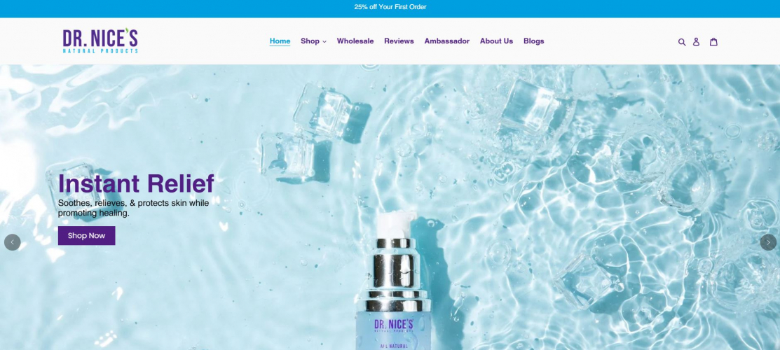 Dr. Nice Products – Custom eCommerce Website for Natural Health Products screenshot 1