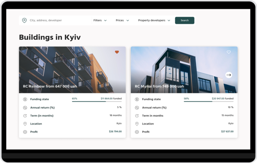 Crowd Investment PropTech Platform screenshot 1