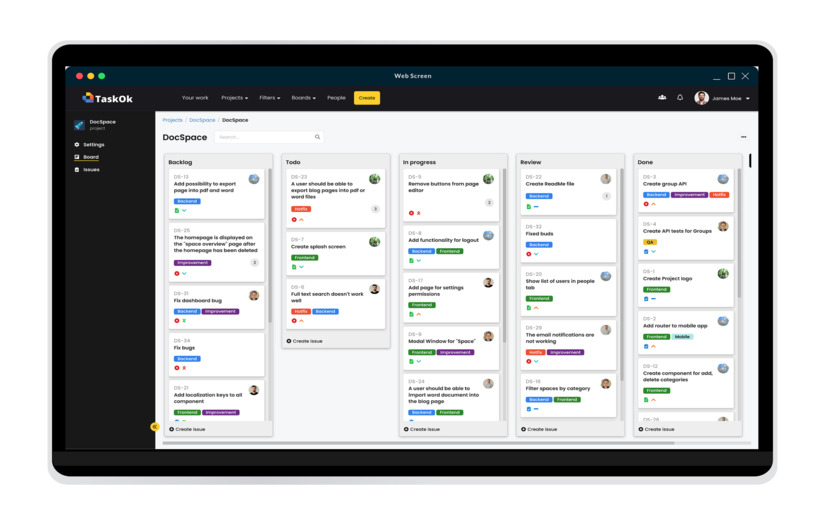 Task management software screenshot 1