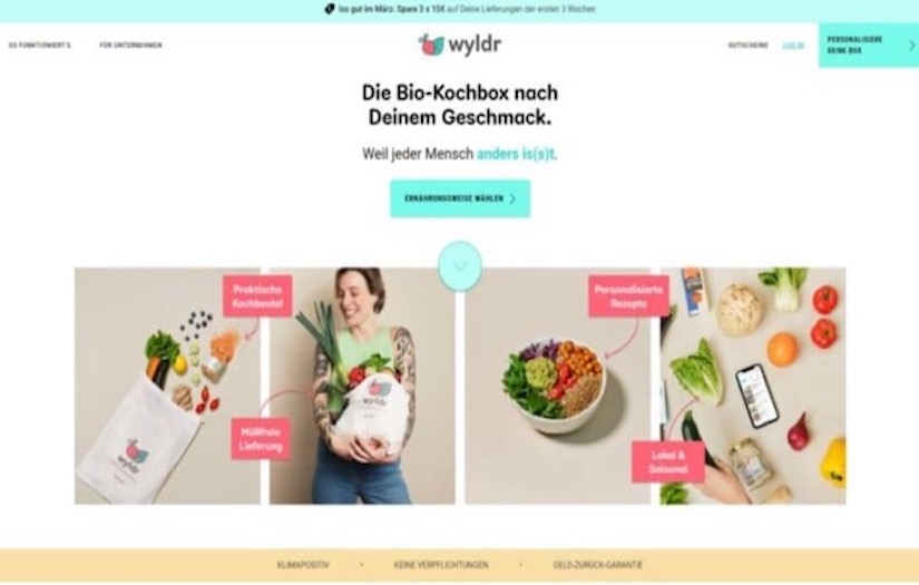 Product delivery service with a healthy recipes screenshot 1