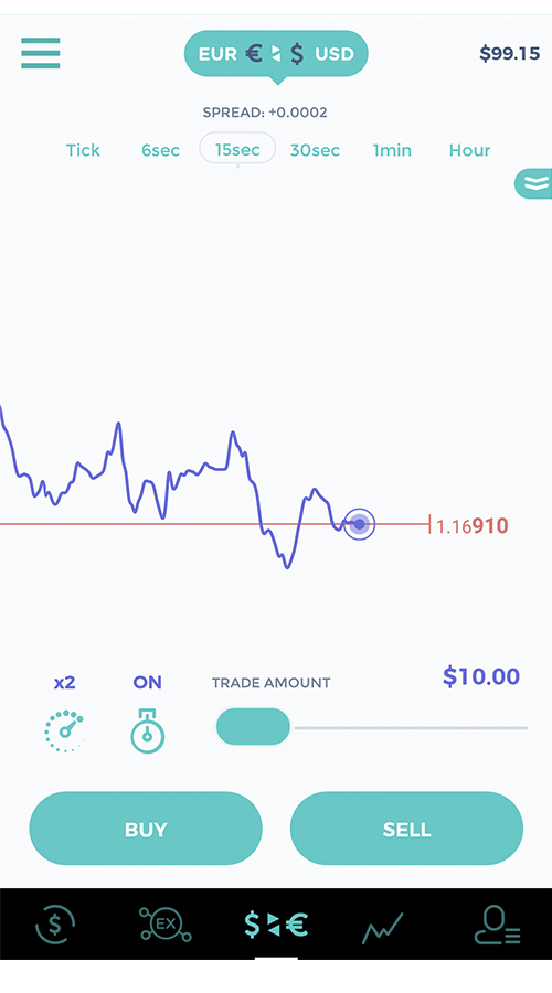 Cross-platform app to place cryptocurrency trades in screenshot 1