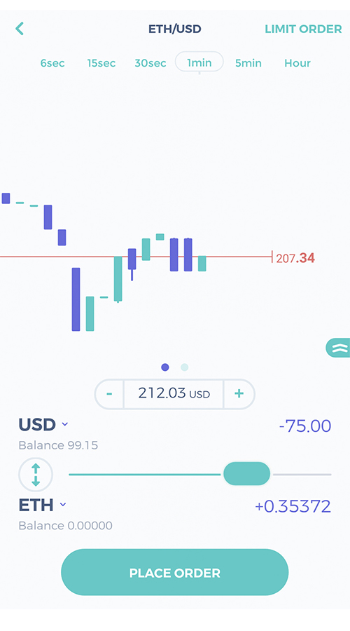 Cross-platform app to place cryptocurrency trades in screenshot 2