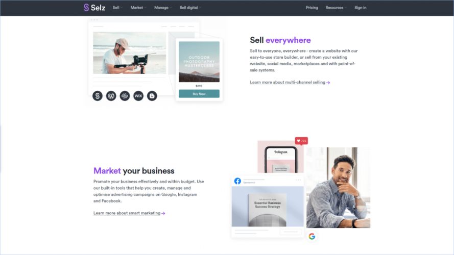 Website Development Solution for eCommerce with Selz - USA screenshot 3