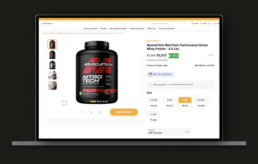 Cutting-edge Fitness eCommerce screenshot 3
