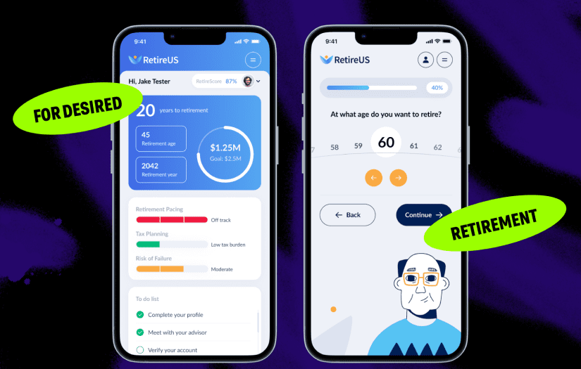 RetireUS - Branding, UXUI Design + Web App Dev screenshot 1