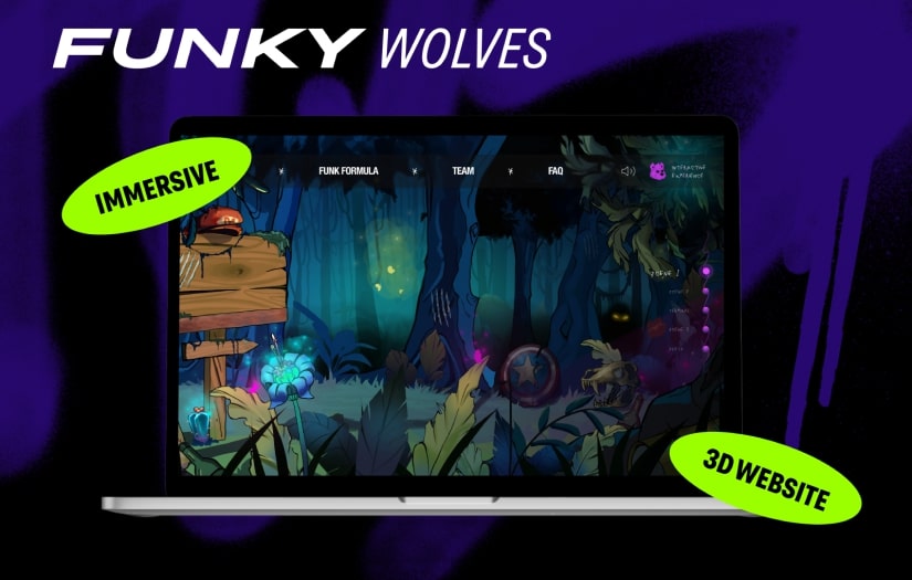 Funky Wolves - NFT 3D Website screenshot 1