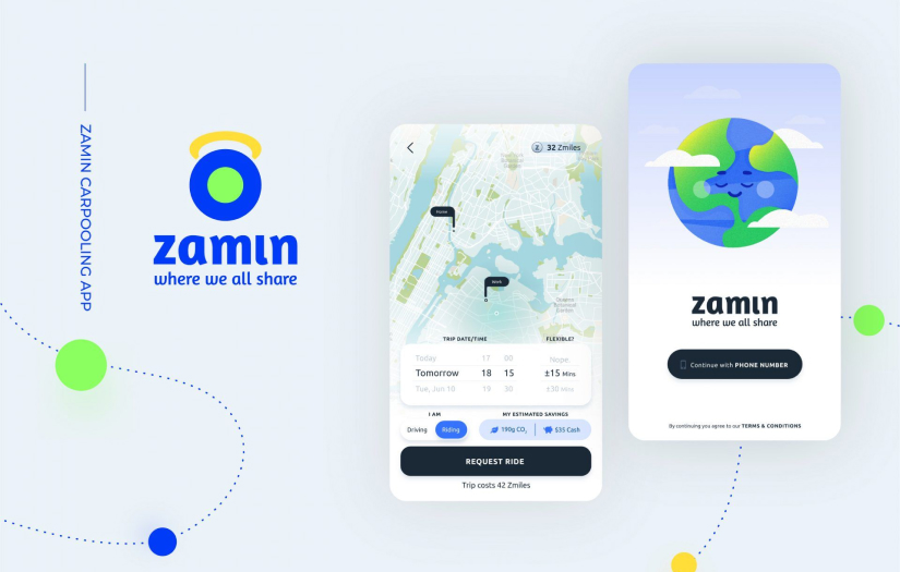 Zamin Carpooling App screenshot 1