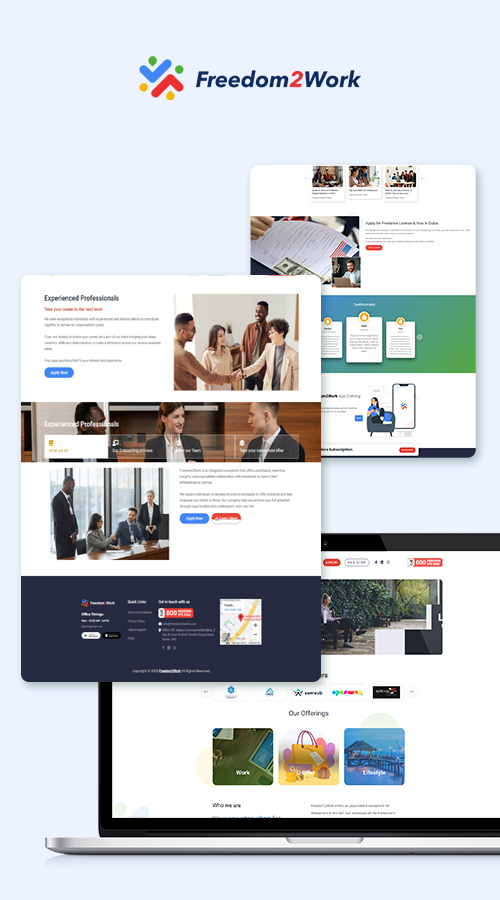 Freedom2Work - Website design screenshot 2