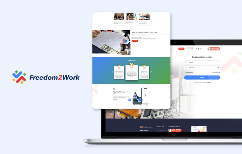 Freedom2Work - Website design screenshot 1