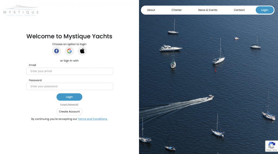 Mystique Yachts Web & Mobile App Development screenshot 2