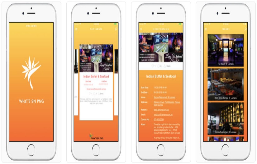 Event listing and management application screenshot 1