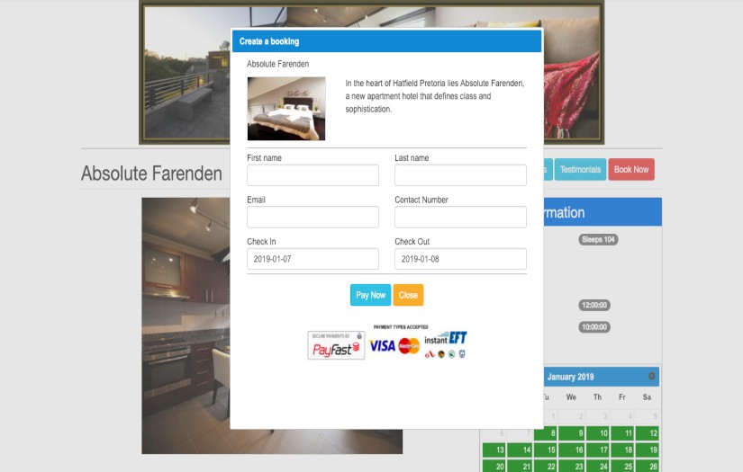 Hotel Booking System screenshot 1
