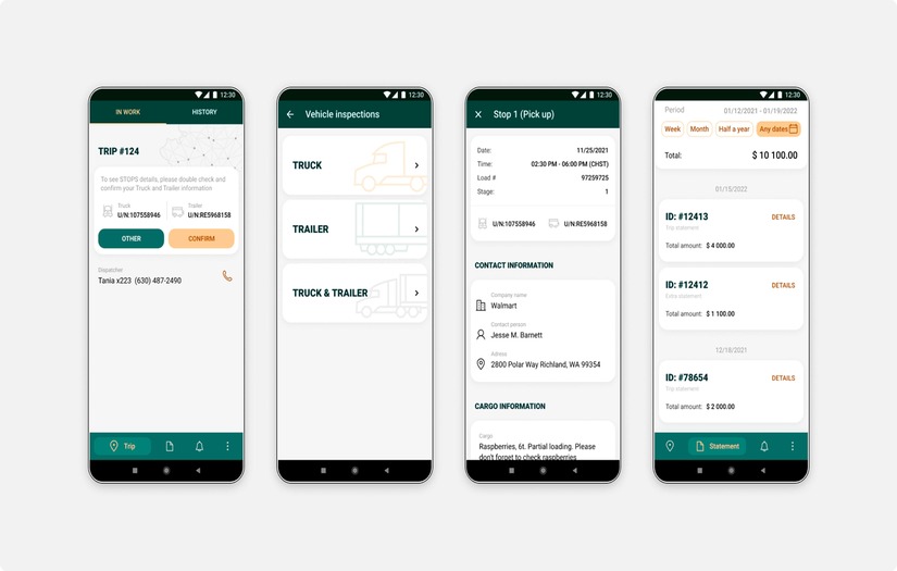 Cross-platform mobile application for B2B transportation screenshot 1