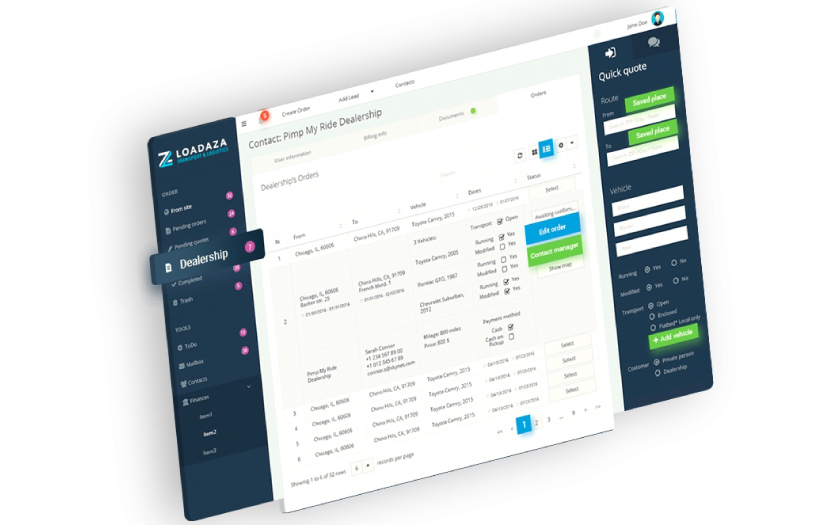ERP System for Auto Transport Company screenshot 2