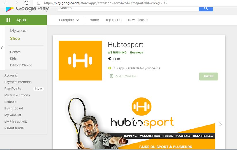 HubtoSport screenshot 1