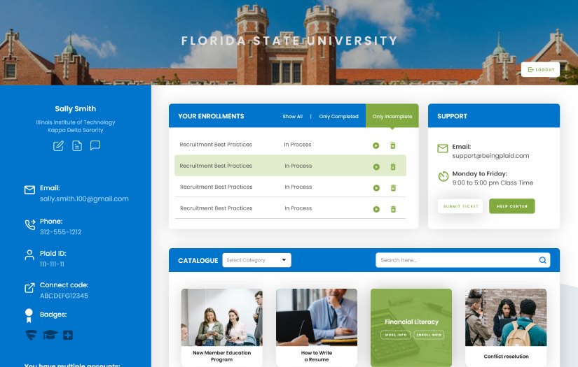 Plaid Learning Management System screenshot 1