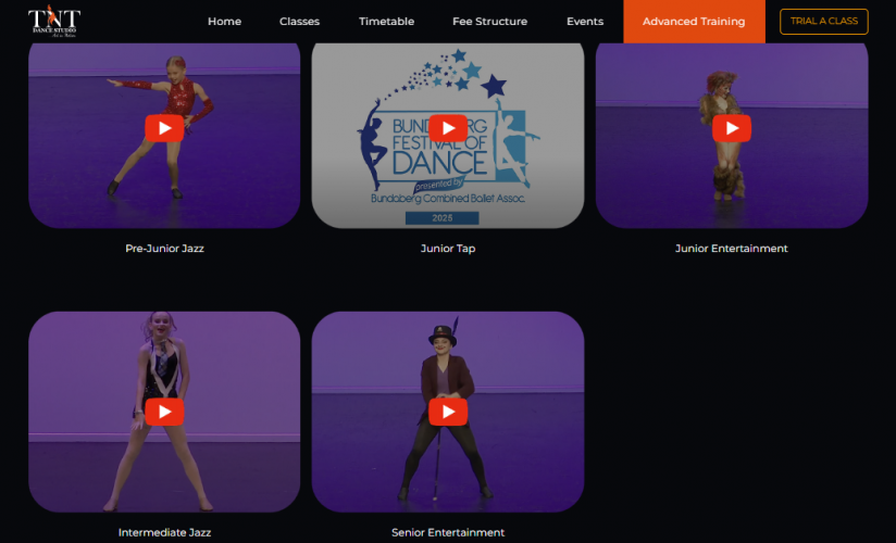 TNT Dance Studio Australia | Logo Redesign | Website Redesign & Development screenshot 4