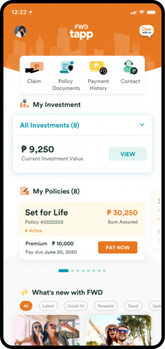 FWD Tapp Mobile App screenshot 2