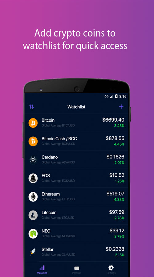 Lambo Crypto Portfolio Tracker screenshot 1