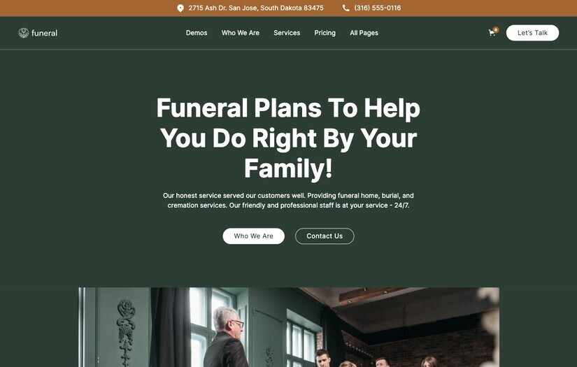 Funeral 128 - Funeral Services Website Template screenshot 1
