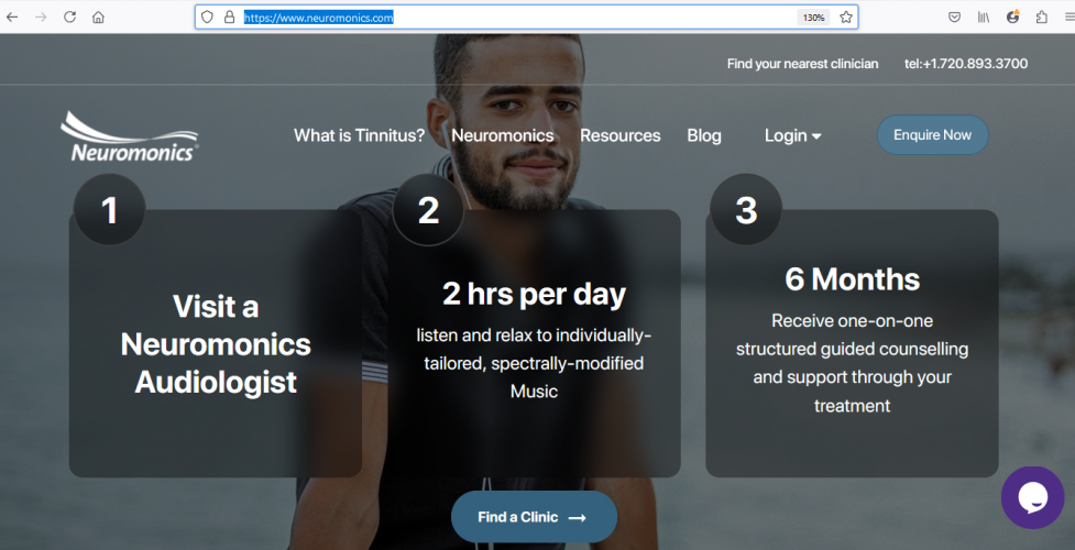 Web Development for Tinnitus Treatment Company screenshot 1