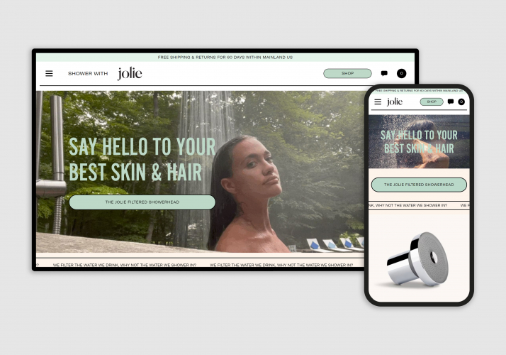 Custom Shopify store development for Jolie Skinco screenshot 3