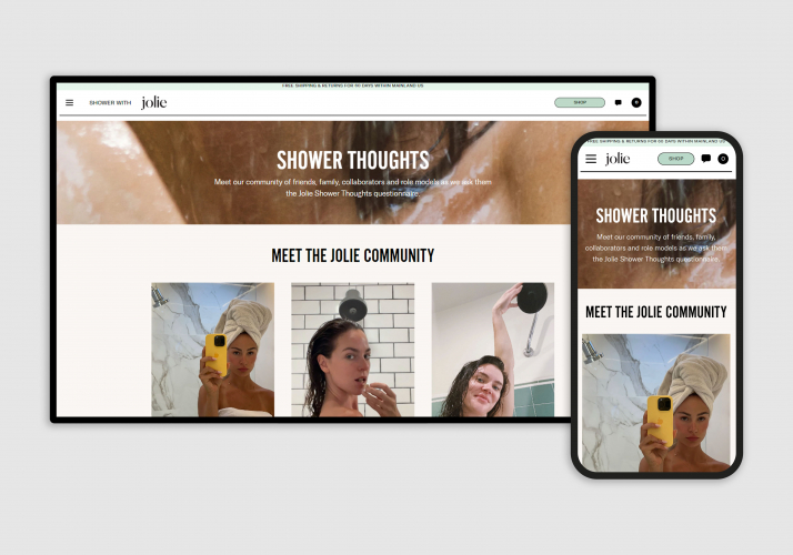 Custom Shopify store development for Jolie Skinco screenshot 1