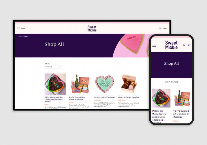 Shopify Store for SweetMickie screenshot 1