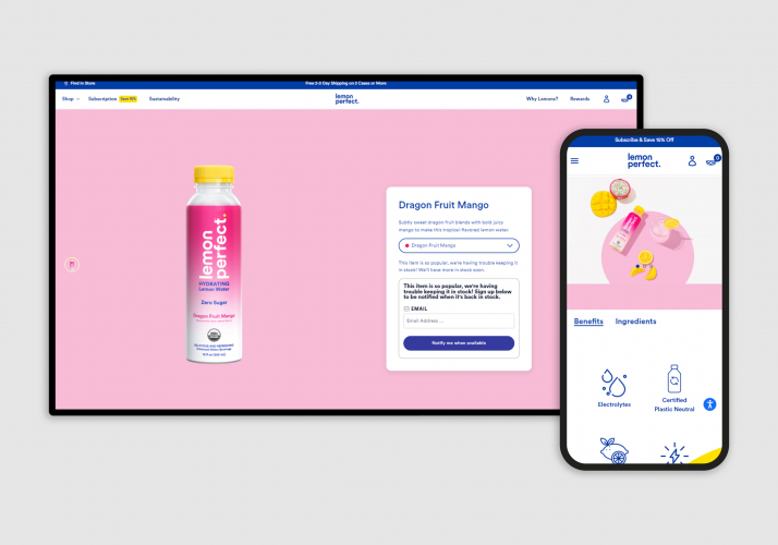 Custom Designed & Developed Store for Lemon Perfect screenshot 1