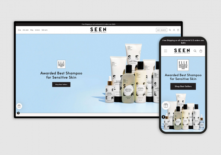 Custom Designed & Developed Store for Seen screenshot 1