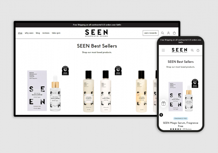 Custom Designed & Developed Store for Seen screenshot 3