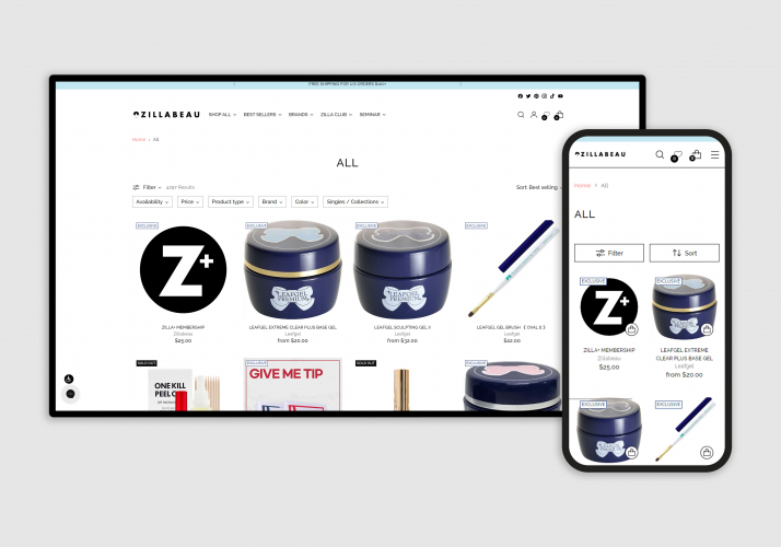ZILLABEAU's Website design & development screenshot 2