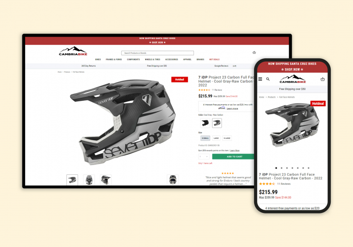 Cambria Bike's migration from BigComm.. to Shopify screenshot 2