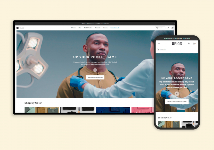 wearfigs site's migration from BigCom.. to Shopify screenshot 3