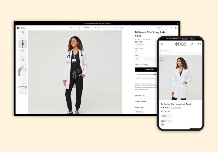 wearfigs site's migration from BigCom.. to Shopify screenshot 1
