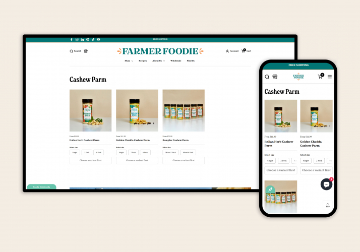 Farmer Foodie store's custom design and development screenshot 3