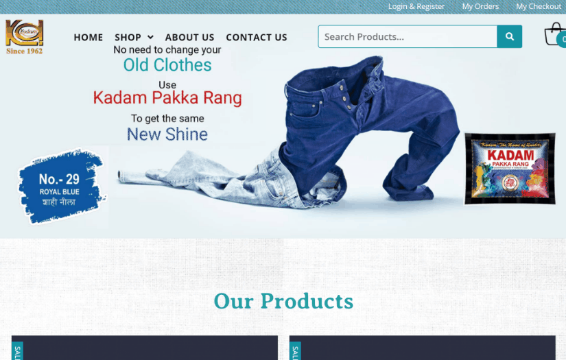 Kadam Colors - Website Maintenance Project screenshot 1