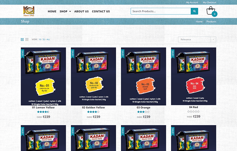 Kadam Colors - Website Maintenance Project screenshot 3