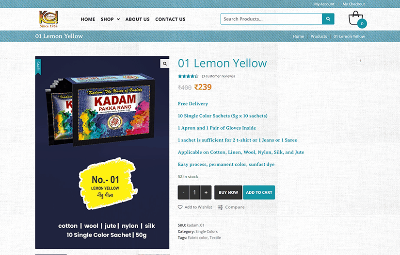 Kadam Colors - Website Maintenance Project screenshot 4
