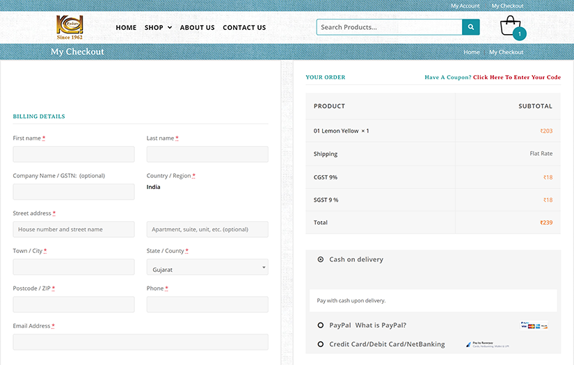 Kadam Colors - Website Maintenance Project screenshot 6