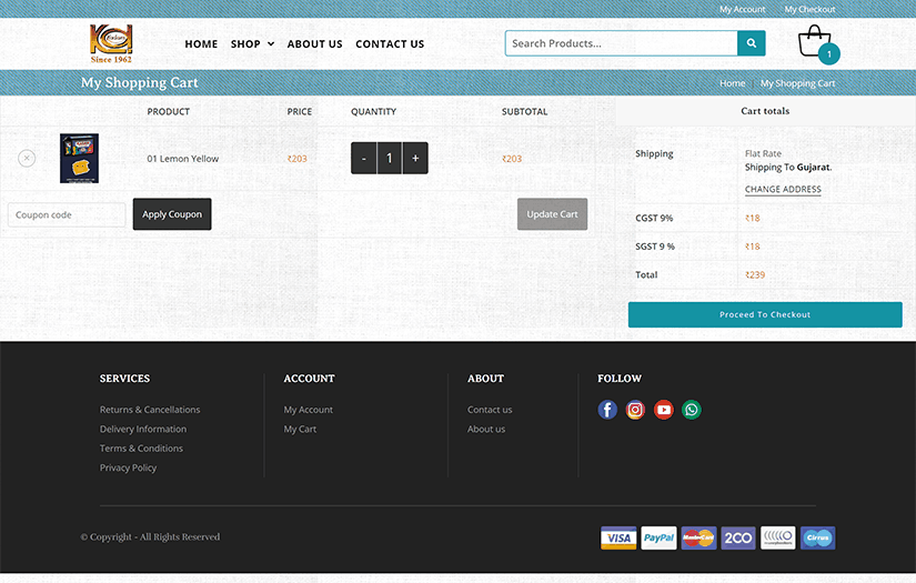 Kadam Colors - Website Maintenance Project screenshot 5